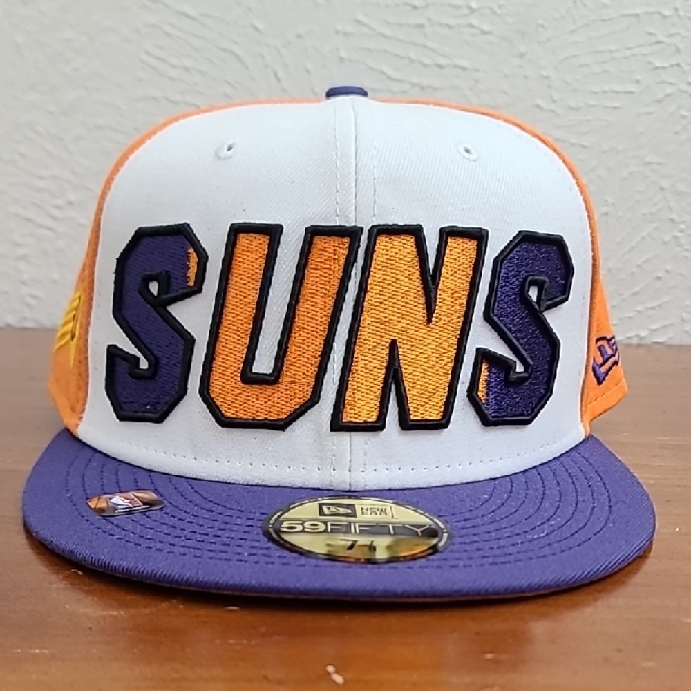 New Era 59Fifty Phoenix Suns Fitted Ball Cap Licensed 6 Panel Hat Size 7 7/8